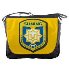 Jiangsu Suning F C  Messenger Bags by Valentinaart