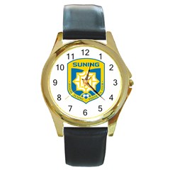 Jiangsu Suning F C  Round Gold Metal Watch by Valentinaart