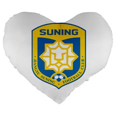 Jiangsu Suning F.C. Large 19  Premium Flano Heart Shape Cushions