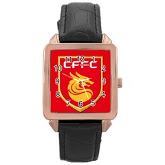 Hebei China Fortune F C  Rose Gold Leather Watch  by Valentinaart