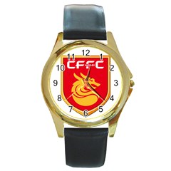 Hebei China Fortune F C  Round Gold Metal Watch by Valentinaart