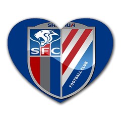 Shanghai Greenland Shenhua F C  Heart Mousepads by Valentinaart