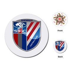 Shanghai Greenland Shenhua F C  Playing Cards (round)  by Valentinaart