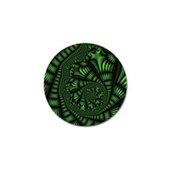 Fractal Drawing Green Spirals Golf Ball Marker (4 Pack) by Simbadda