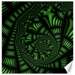 Fractal Drawing Green Spirals Canvas 20  X 20   by Simbadda