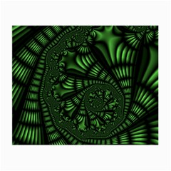 Fractal Drawing Green Spirals Small Glasses Cloth (2-side) by Simbadda