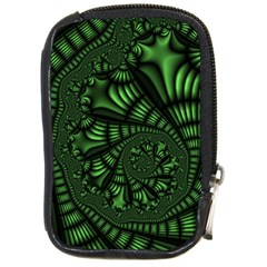 Fractal Drawing Green Spirals Compact Camera Cases by Simbadda