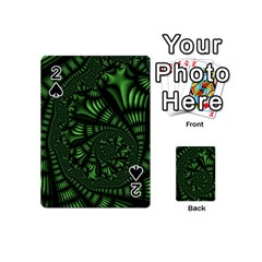 Fractal Drawing Green Spirals Playing Cards 54 (mini)  by Simbadda