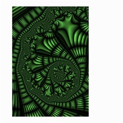 Fractal Drawing Green Spirals Small Garden Flag (two Sides) by Simbadda