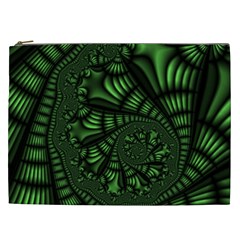 Fractal Drawing Green Spirals Cosmetic Bag (xxl)  by Simbadda