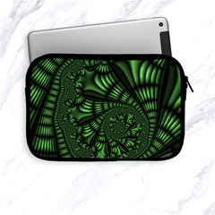 Fractal Drawing Green Spirals Apple Ipad Mini Zipper Cases by Simbadda