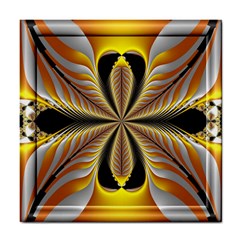 Fractal Yellow Butterfly In 3d Glass Frame Tile Coasters