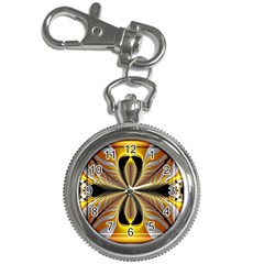 Fractal Yellow Butterfly In 3d Glass Frame Key Chain Watches by Simbadda