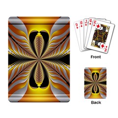 Fractal Yellow Butterfly In 3d Glass Frame Playing Card by Simbadda