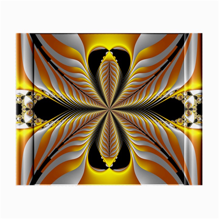 Fractal Yellow Butterfly In 3d Glass Frame Small Glasses Cloth (2-Side)