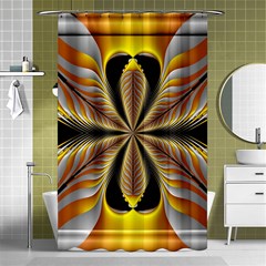 Fractal Yellow Butterfly In 3d Glass Frame Shower Curtain 48  X 72  (small)  by Simbadda