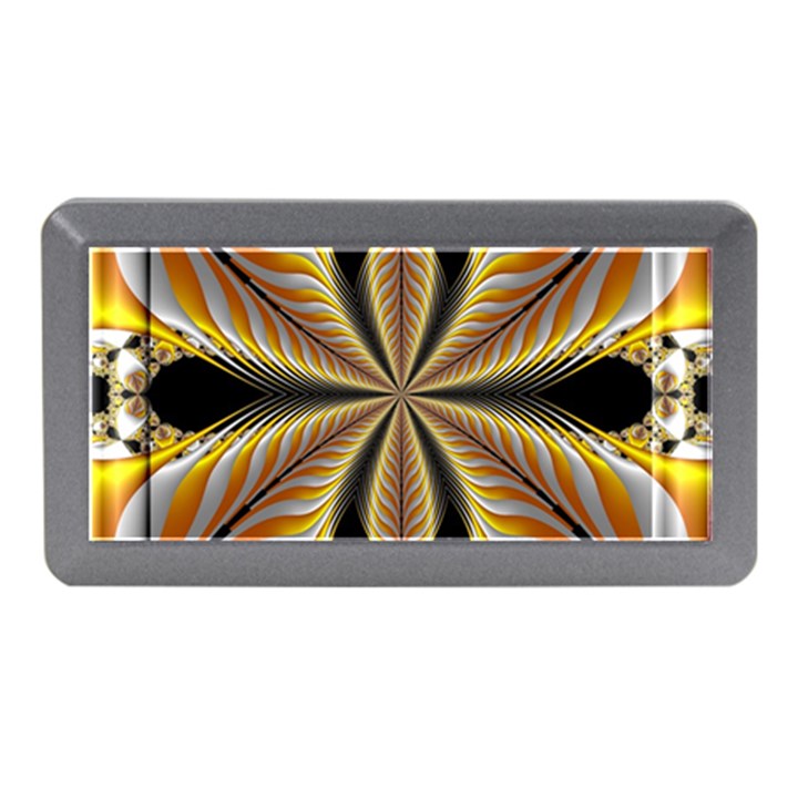 Fractal Yellow Butterfly In 3d Glass Frame Memory Card Reader (Mini)