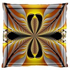 Fractal Yellow Butterfly In 3d Glass Frame Standard Flano Cushion Case (two Sides) by Simbadda