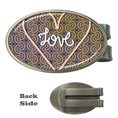 I Love You Love Background Money Clips (oval)  by Simbadda