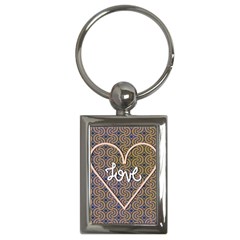 I Love You Love Background Key Chains (rectangle)  by Simbadda