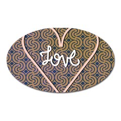 I Love You Love Background Oval Magnet by Simbadda