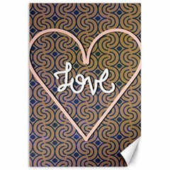 I Love You Love Background Canvas 12  X 18   by Simbadda