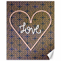 I Love You Love Background Canvas 11  X 14   by Simbadda