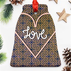 I Love You Love Background Bell Ornament (two Sides)