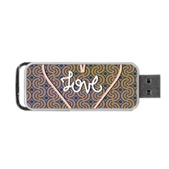 I Love You Love Background Portable Usb Flash (two Sides) by Simbadda