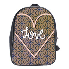 I Love You Love Background School Bags (xl)  by Simbadda