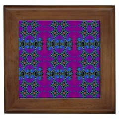 Purple Seamless Pattern Digital Computer Graphic Fractal Wallpaper Framed Tiles by Simbadda