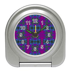 Purple Seamless Pattern Digital Computer Graphic Fractal Wallpaper Travel Alarm Clocks