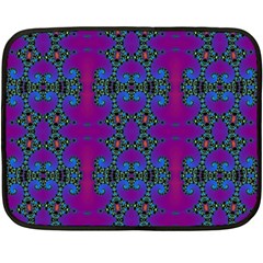 Purple Seamless Pattern Digital Computer Graphic Fractal Wallpaper Double Sided Fleece Blanket (mini)  by Simbadda