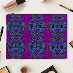 Purple Seamless Pattern Digital Computer Graphic Fractal Wallpaper Cosmetic Bag (XL)