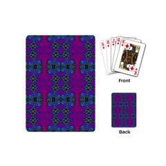 Purple Seamless Pattern Digital Computer Graphic Fractal Wallpaper Playing Cards (mini)  by Simbadda