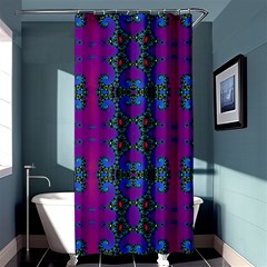 Purple Seamless Pattern Digital Computer Graphic Fractal Wallpaper Shower Curtain 36  x 72  (Stall) 