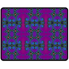 Purple Seamless Pattern Digital Computer Graphic Fractal Wallpaper Double Sided Fleece Blanket (medium)  by Simbadda