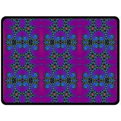 Purple Seamless Pattern Digital Computer Graphic Fractal Wallpaper Double Sided Fleece Blanket (large)  by Simbadda