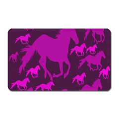 Pink Horses Horse Animals Pattern Colorful Colors Magnet (rectangular) by Simbadda