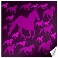 Pink Horses Horse Animals Pattern Colorful Colors Canvas 16  X 16   by Simbadda