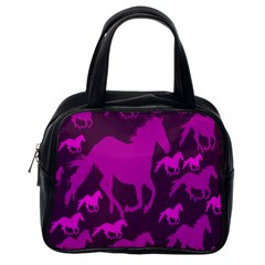 Pink Horses Horse Animals Pattern Colorful Colors Classic Handbags (one Side) by Simbadda