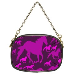 Pink Horses Horse Animals Pattern Colorful Colors Chain Purses (two Sides)  by Simbadda