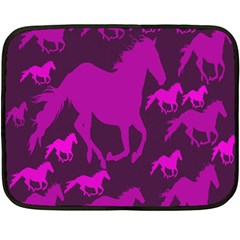 Pink Horses Horse Animals Pattern Colorful Colors Fleece Blanket (mini) by Simbadda