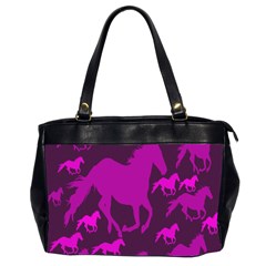 Pink Horses Horse Animals Pattern Colorful Colors Office Handbags (2 Sides)  by Simbadda