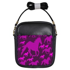 Pink Horses Horse Animals Pattern Colorful Colors Girls Sling Bags by Simbadda