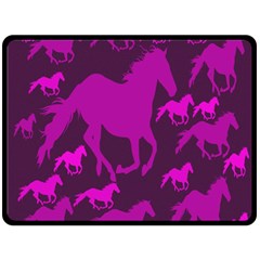 Pink Horses Horse Animals Pattern Colorful Colors Fleece Blanket (large)  by Simbadda