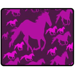 Pink Horses Horse Animals Pattern Colorful Colors Fleece Blanket (medium)  by Simbadda