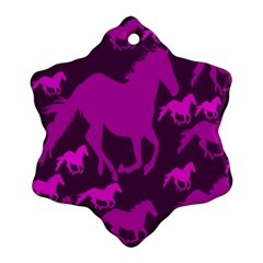 Pink Horses Horse Animals Pattern Colorful Colors Ornament (snowflake) by Simbadda