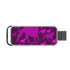 Pink Horses Horse Animals Pattern Colorful Colors Portable Usb Flash (two Sides) by Simbadda