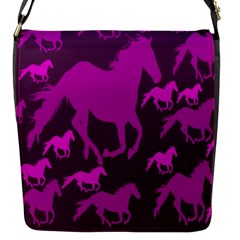 Pink Horses Horse Animals Pattern Colorful Colors Flap Messenger Bag (s) by Simbadda